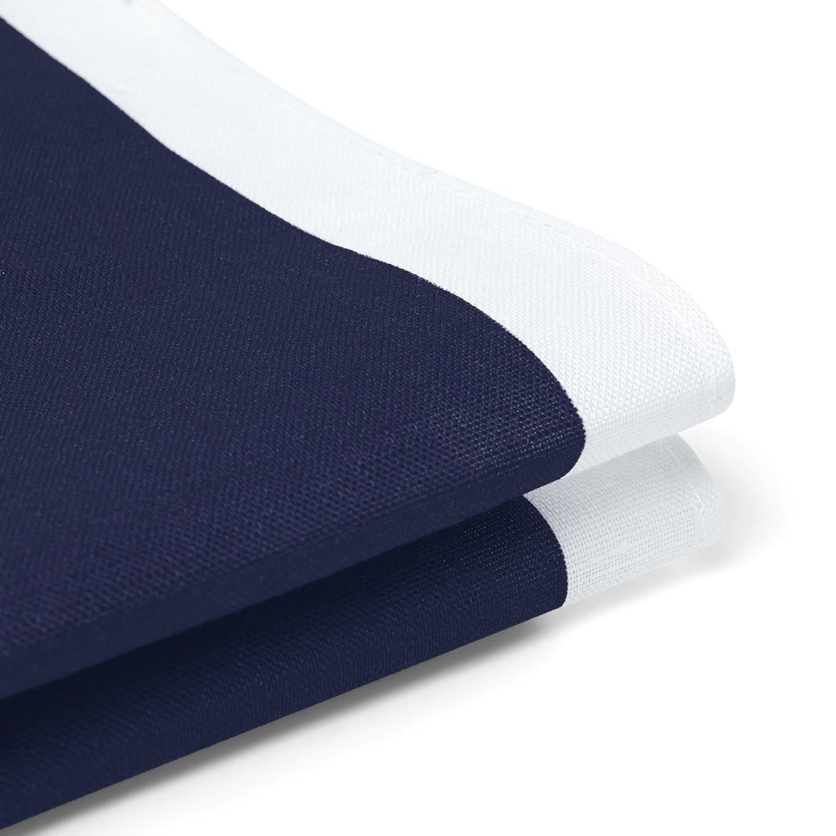 Pañuelo de bolsillo de lino - azul marino y blanco