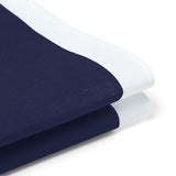 Pañuelo de bolsillo de lino - azul marino y blanco