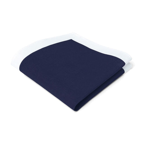 Pañuelo de bolsillo de lino - azul marino y blanco