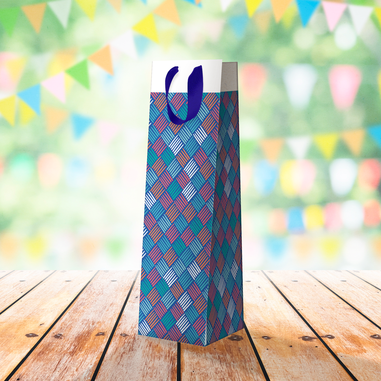 Bolsa para Botellas de Vino - Azul y Rojo