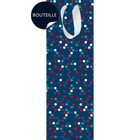 Bolsa para Botellas de Vino - Azul con Lunares
