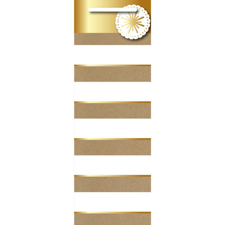 Sac à Bouteille Blanc rayures or 1