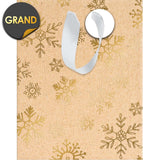Bolsa de Regalo Kraft Copos de Nieve - Formato Grande