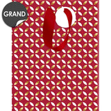 Sac cadeau noël grand format Rouge rosaces or 1