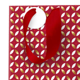 Sac cadeau noël grand format Rouge rosaces or 4