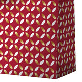 Sac cadeau noël grand format Rouge rosaces or 5