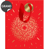 Sac cadeau noël grand format Rouge feu d'artifice 1