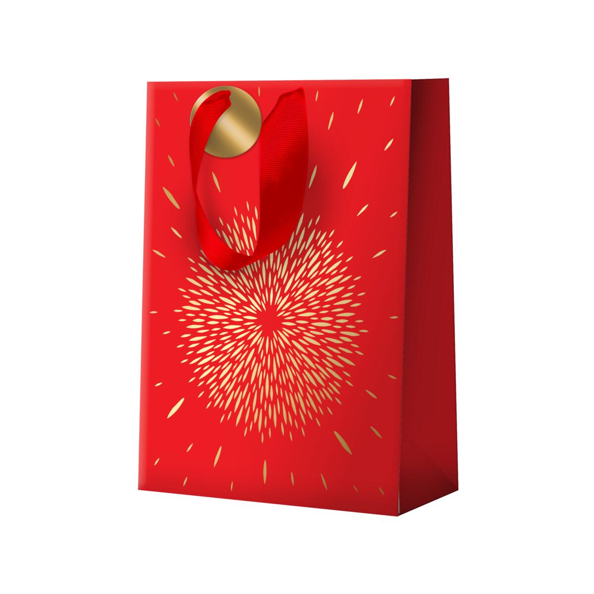 Sac cadeau noël grand format Rouge feu d'artifice 2