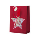 Sac cadeau noël grand format Rouge étoile hologramme 2