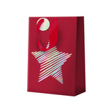 Sac cadeau noël grand format Rouge étoile hologramme 2