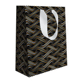 Sac cadeau petit format noël Noir rayures 2