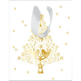 Sac cadeau noël grand format Blanc sapin 1