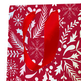Sac cadeau petit format noël Rouge feuillages 4
