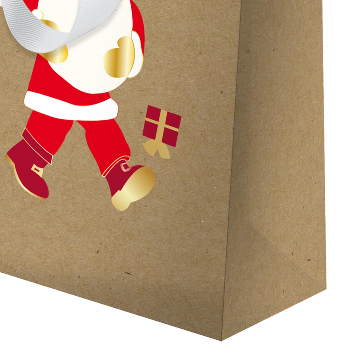 Sac cadeau petit format noël Kraft père noël 5
