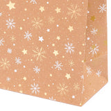Sac cadeau petit format noël Kraft flocons 3