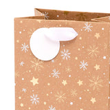Sac cadeau petit format noël Kraft flocons 4