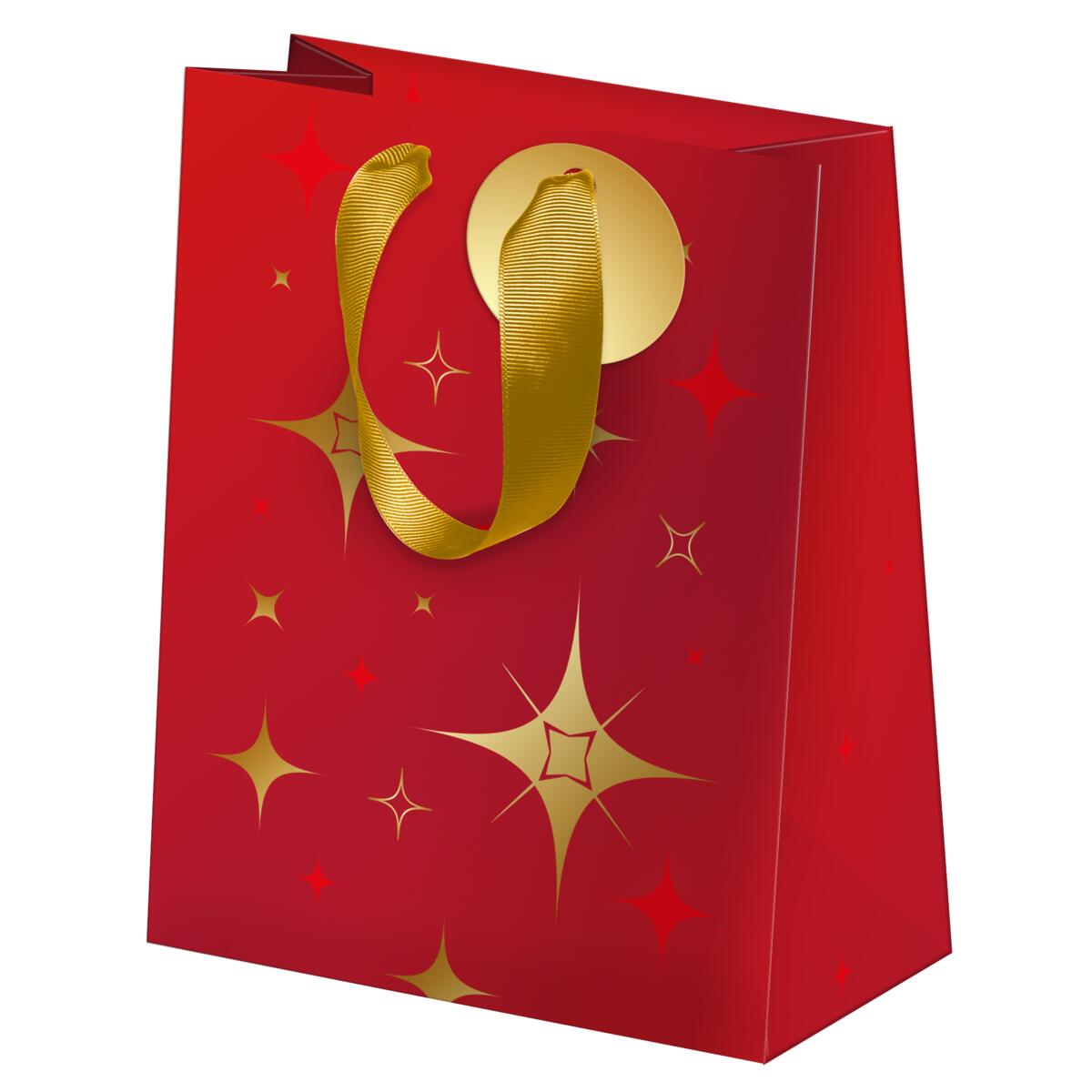 Sac cadeau mini Etoiles Rouge & Or 2