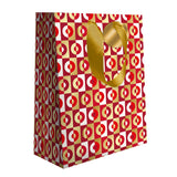 Sac cadeau petit format noël Géométrique Rouge & Or 2