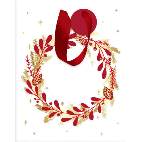 Sac cadeau noël grand format Couronne Végétale 1