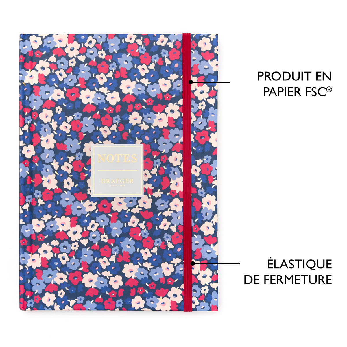 Libreta Office Chic A5 - Flores negras
