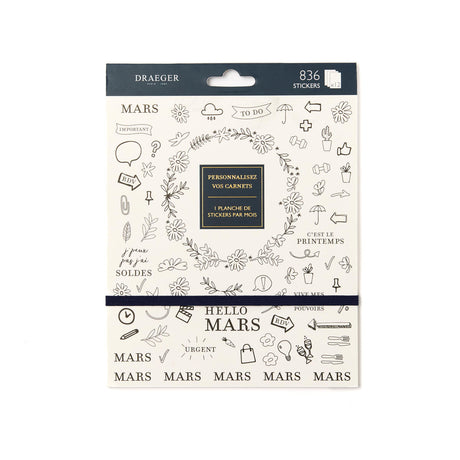 Carnet de stickers Home Office Organisation noir & blanc 1