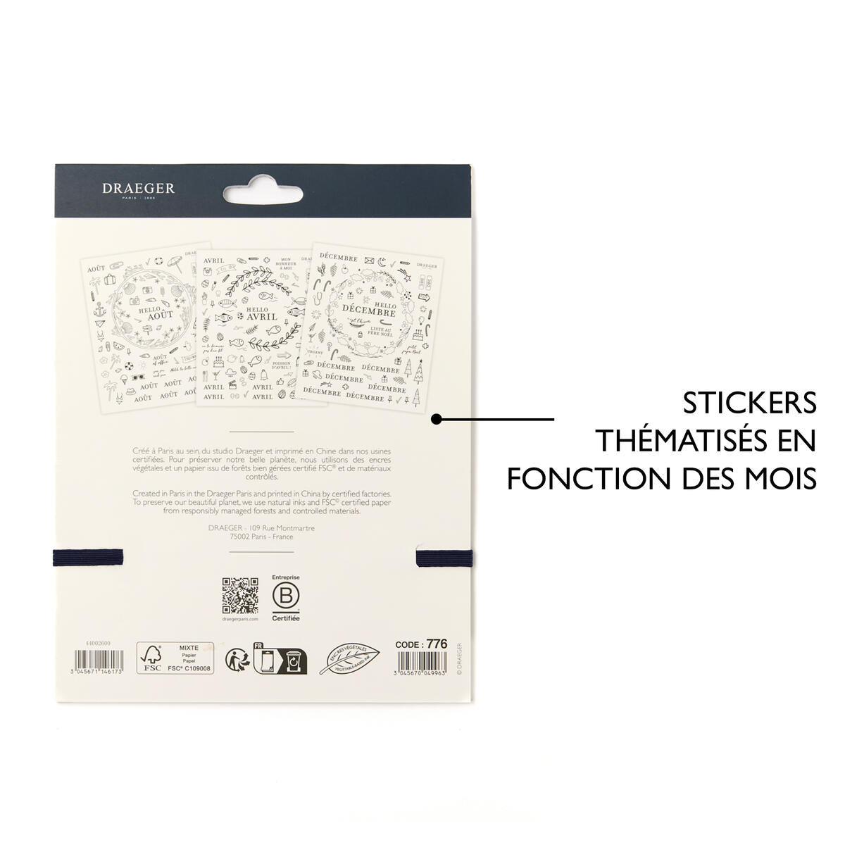 Carnet de stickers Home Office Organisation noir & blanc 5