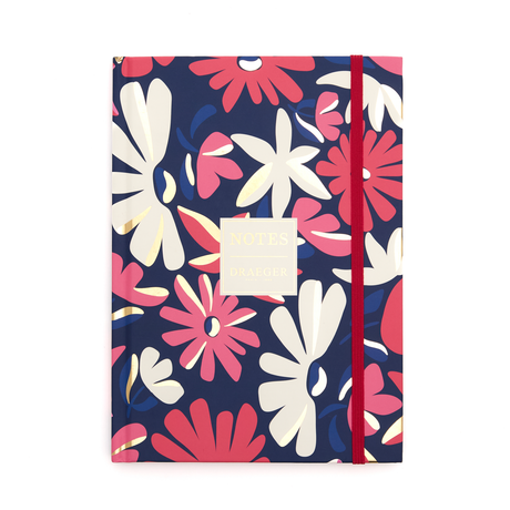 Libreta Office Chic A5 - Flores negras