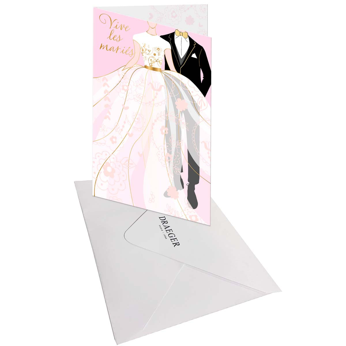 Tarjeta de boda ¡Viva los novios!
