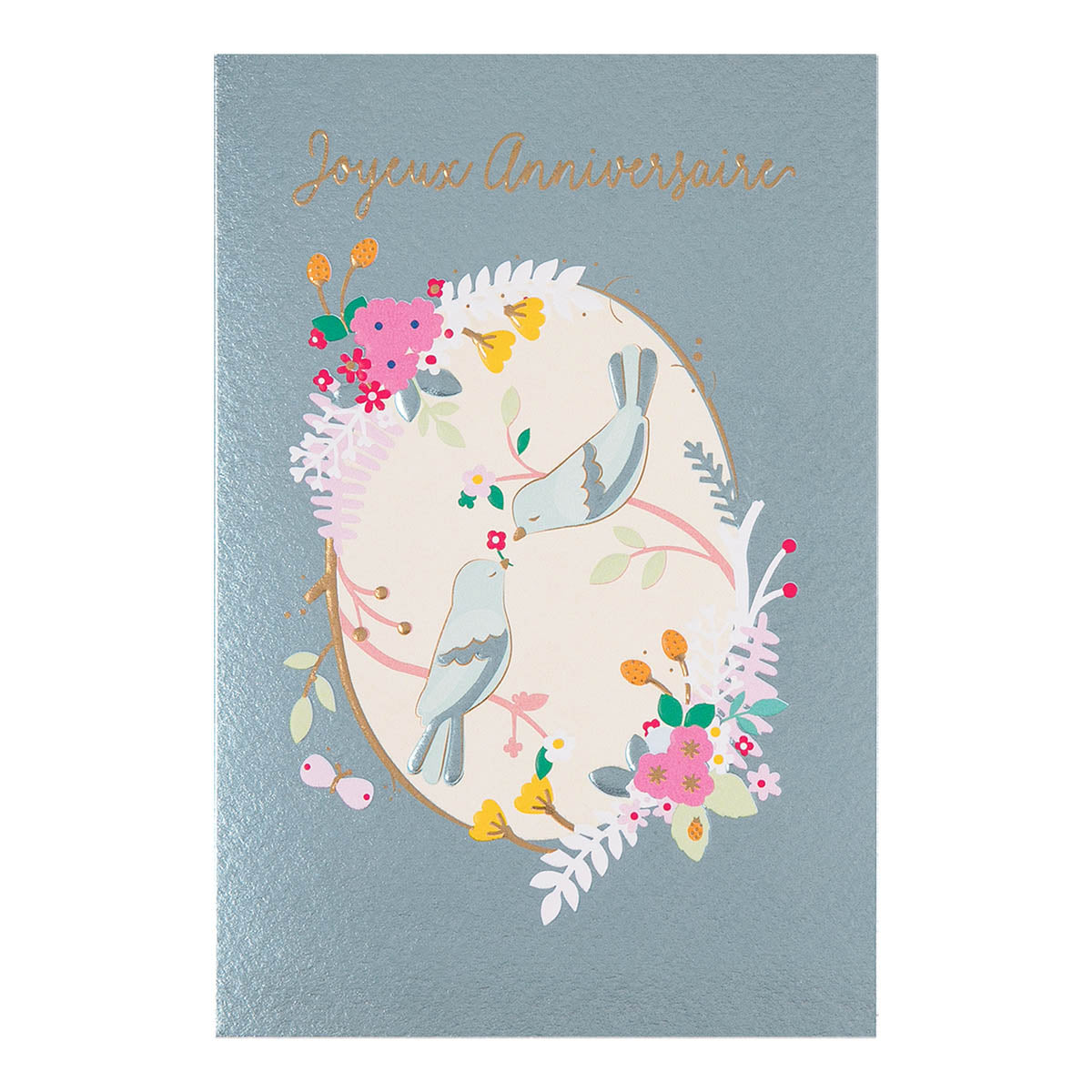 Tarjeta de aniversario de boda de pájaros