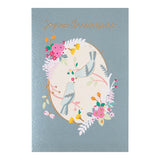 Tarjeta de aniversario de boda de pájaros