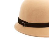 Sombrero Cloche de Fieltro de Lana Camel