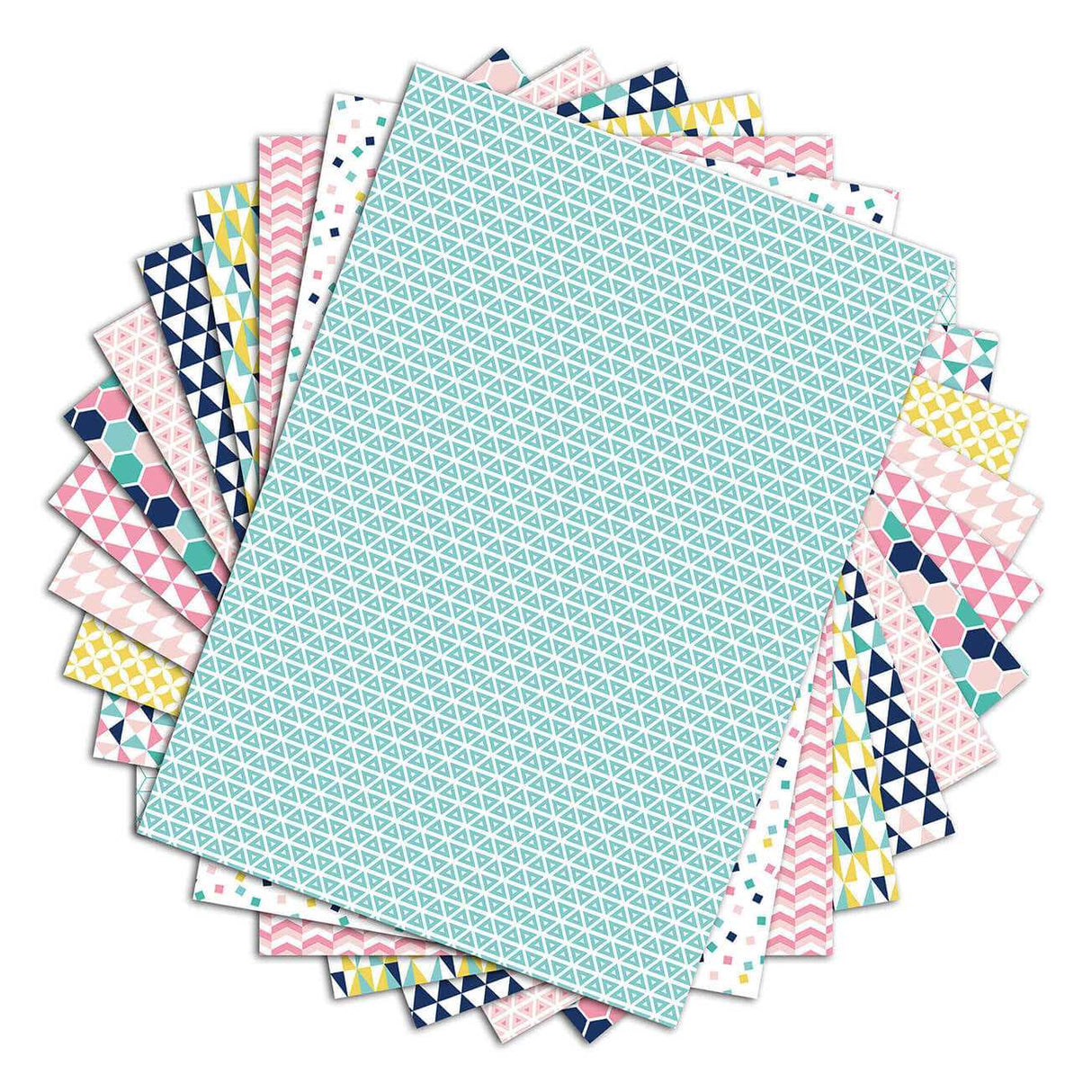 48 feuilles A4 imprimées Géométrique Pastel