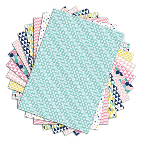 48 feuilles A4 imprimées Géométrique Pastel
