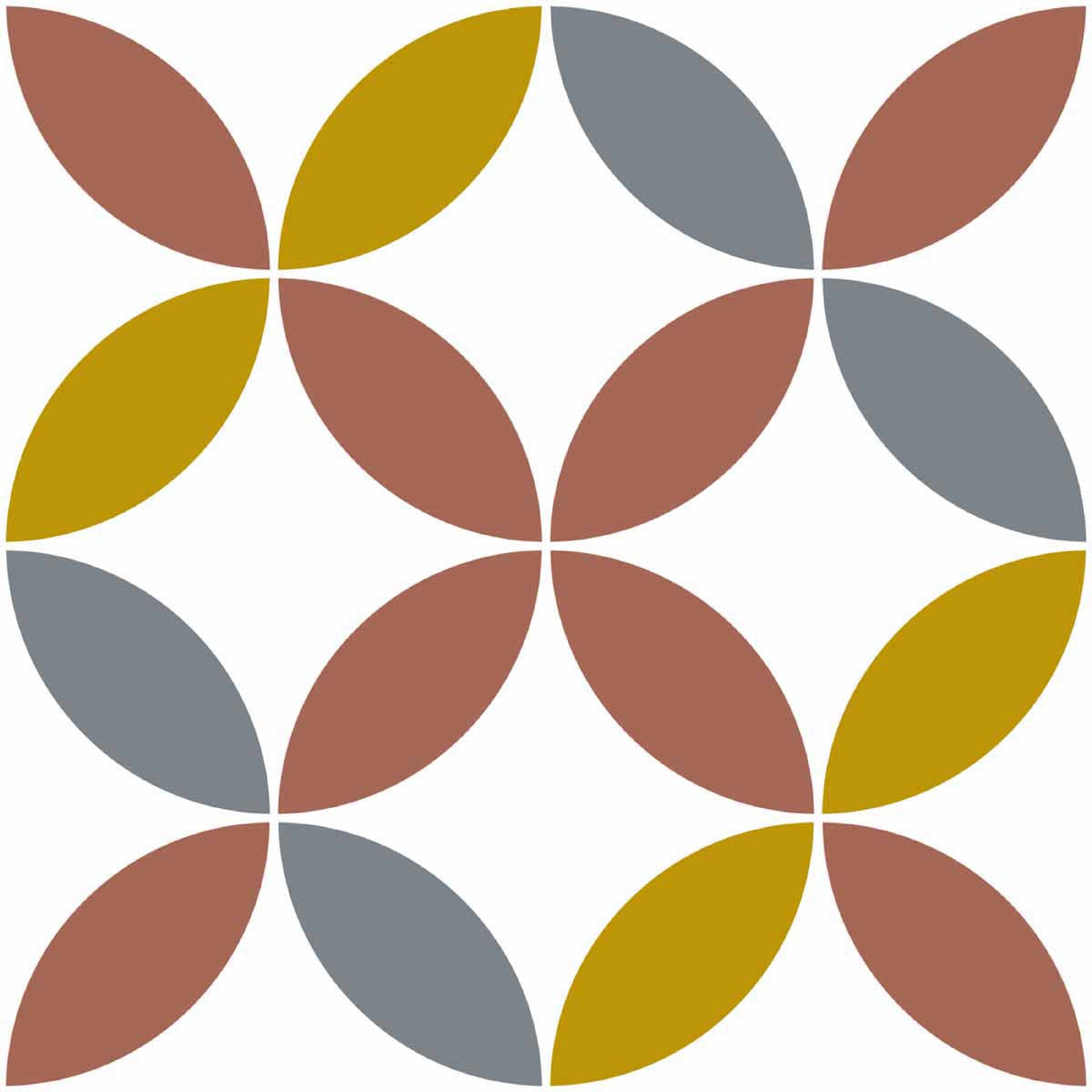 Lot de 5 Stickers Carrelage 15x15 cm Rosaces Multicolores