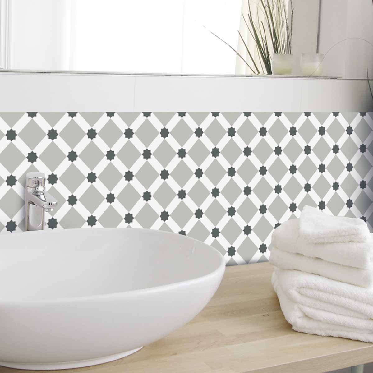 Lot de 5 Stickers Carrelage 15x15 cm Carreaux étoilés