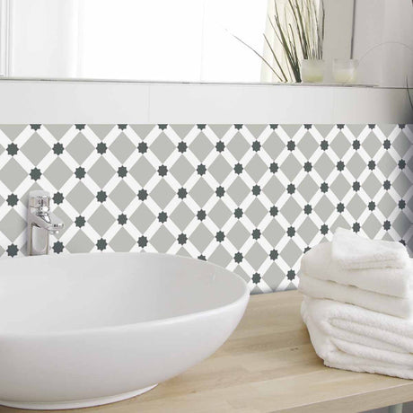 Lot de 5 Stickers Carrelage 15x15 cm Carreaux étoilés