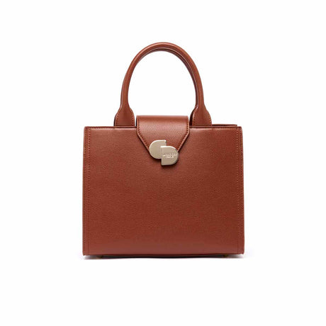 Petit Sac Cabas Camille - Cognac - Face