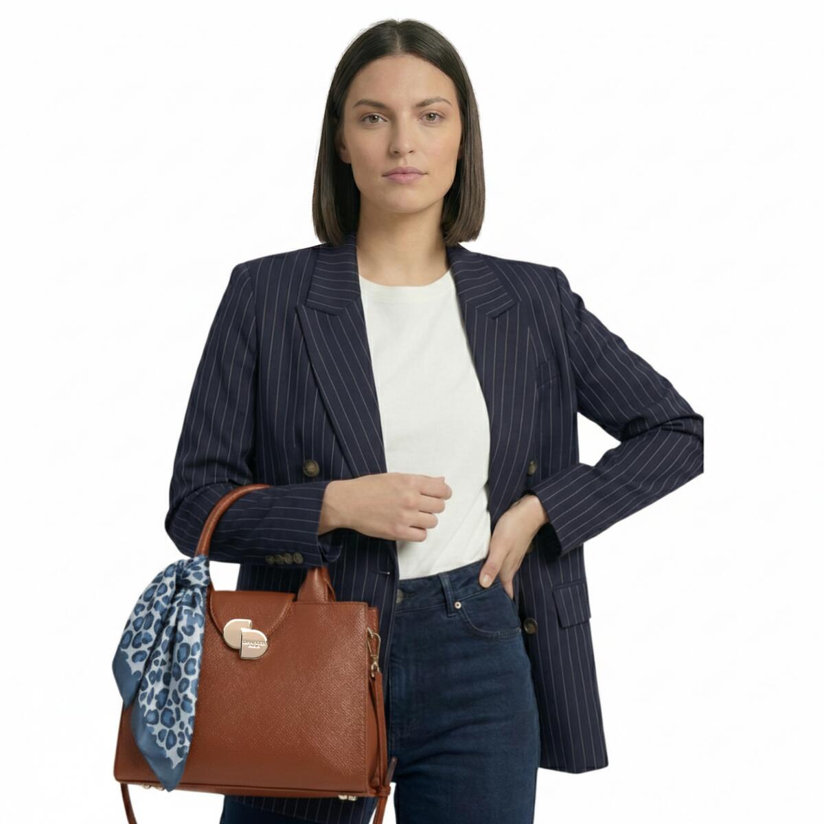 Petit Sac cabas Camille Cognac 5