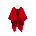 Cape Bicolore d'Hiver pour Femme Rouge 1