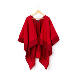 Cape Bicolore d'Hiver pour Femme Rouge 1