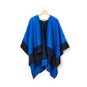 Cape Bicolore d'Hiver pour Femme Bleu roi 1