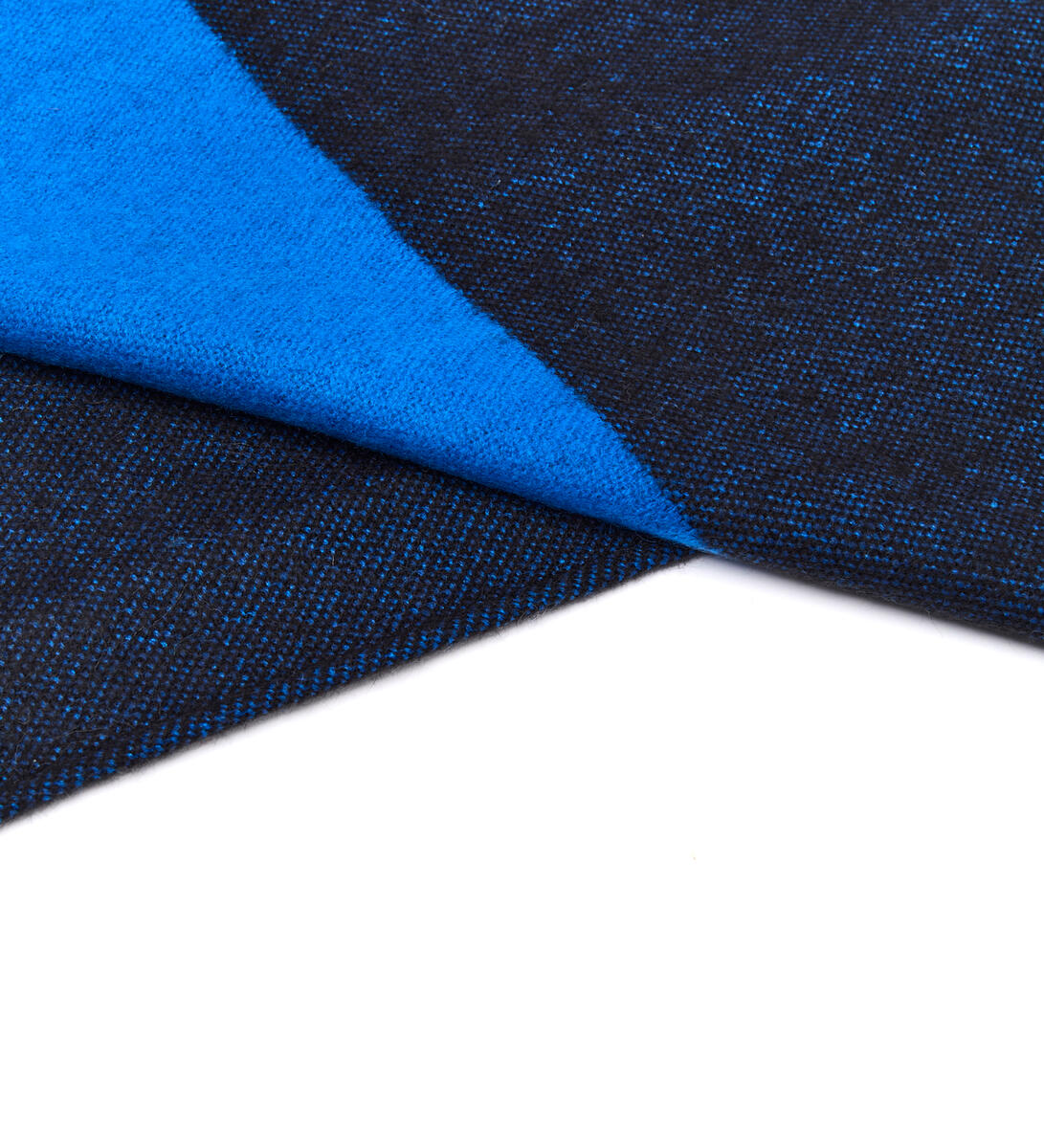 Cape Bicolore d'Hiver pour Femme Bleu roi 2