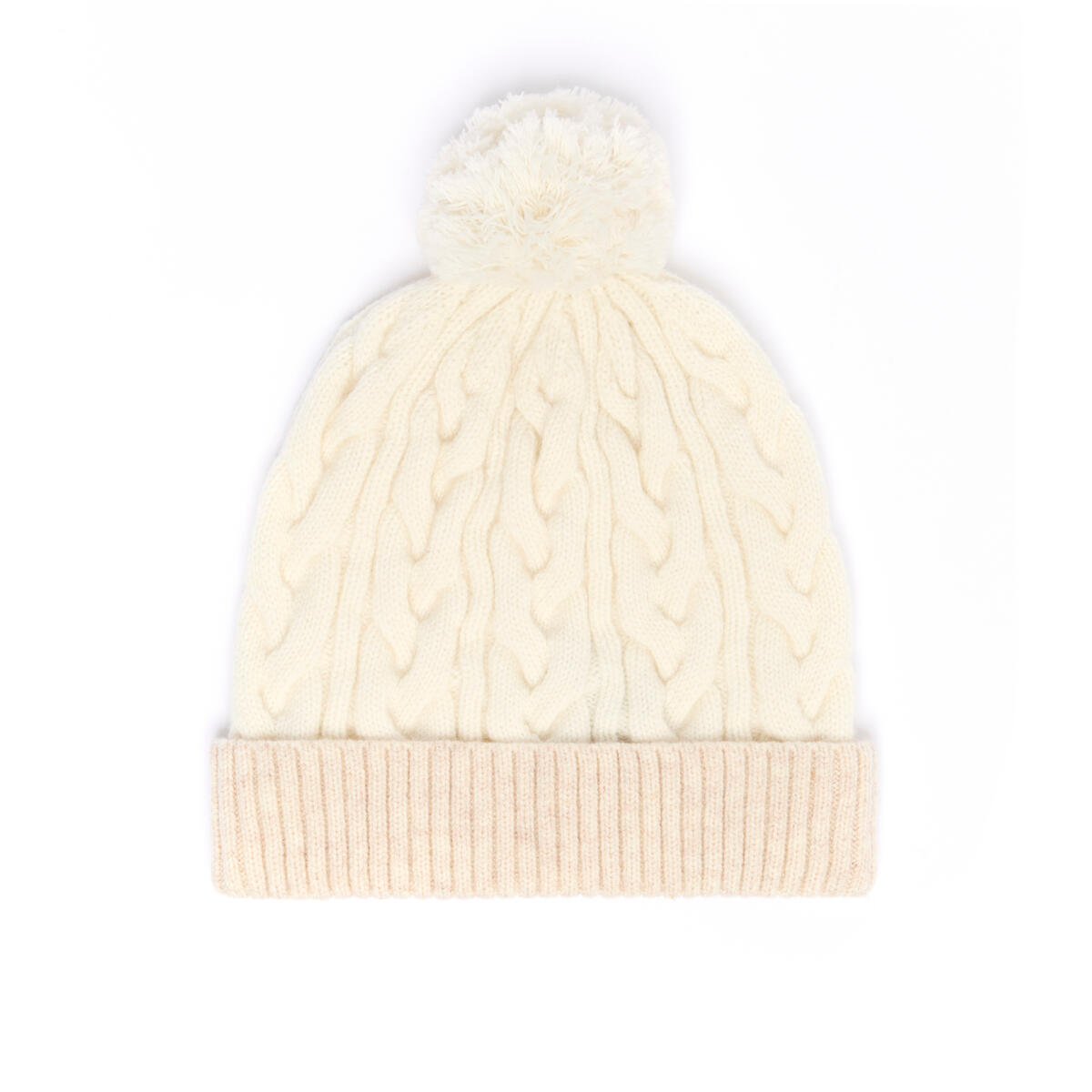 Gorro Bicolor Con Pompón De Lana