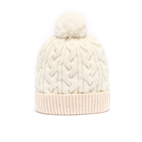 Bonnet Bicolore Avec Pompon en Laine