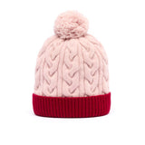 Bonnet Bicolore Avec Pompon en Laine