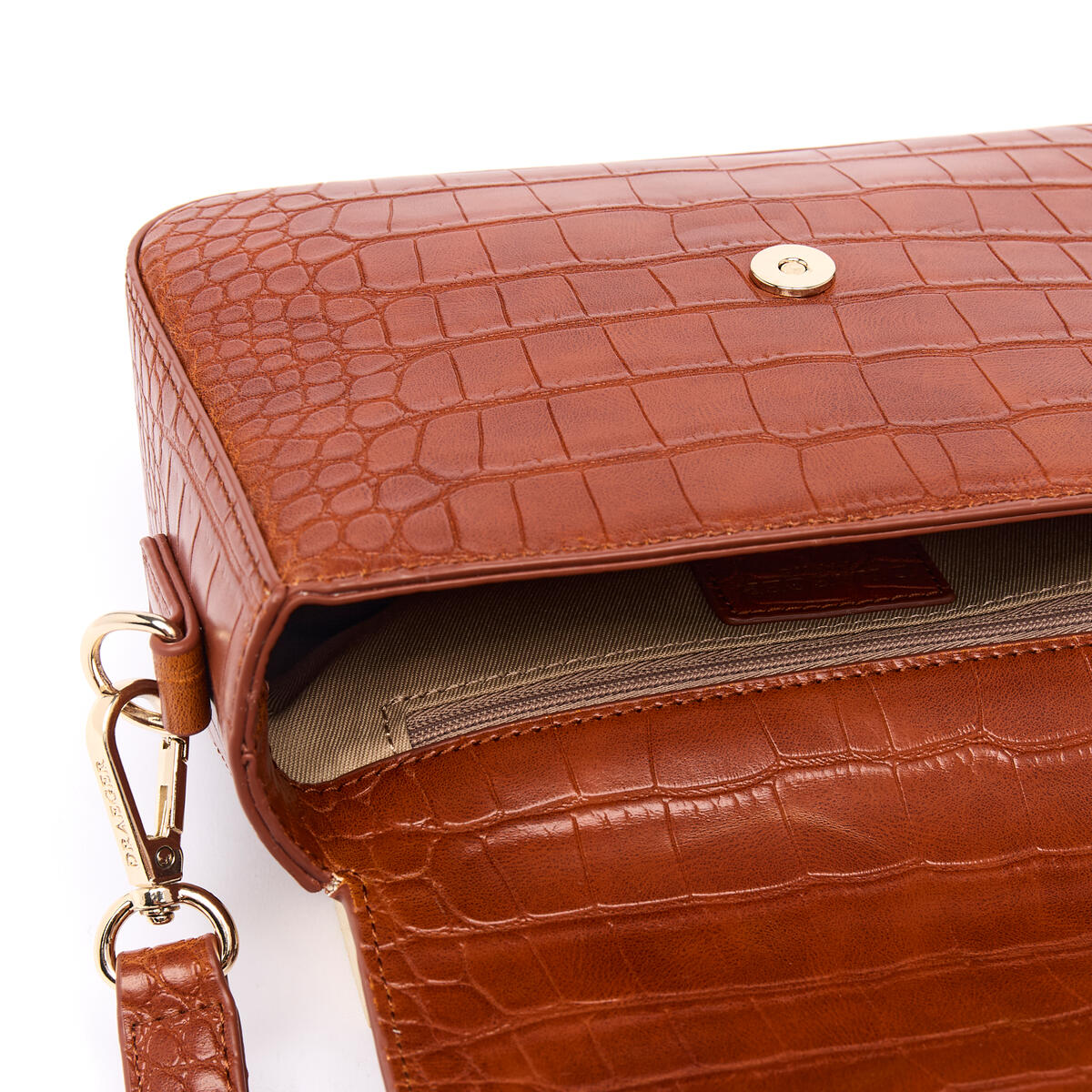 Sac à main Camille Croco Cognac 4