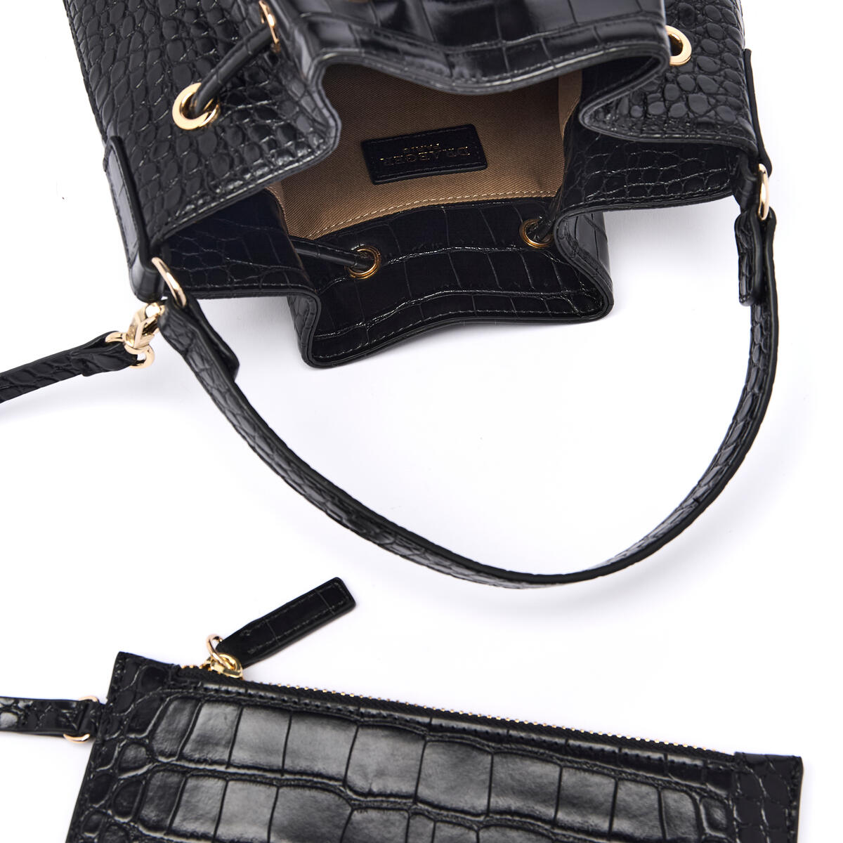 Sac bourse Anna Croco Noir 4