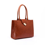 Grand Sac Cabas Croco Camille Cognac 2