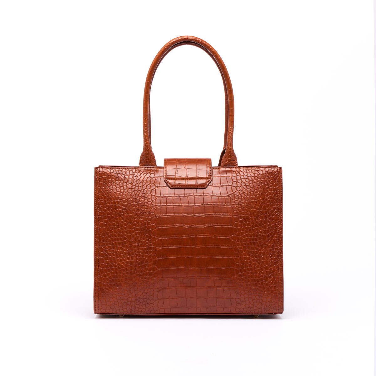 Grand Sac Cabas Croco Camille Cognac 3