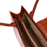 Grand Sac Cabas Croco Camille Cognac 4